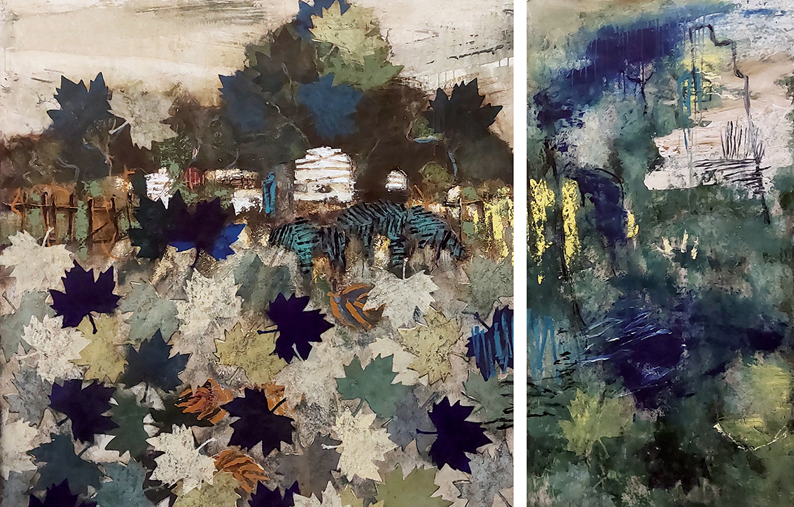 Farmers house in the backlight A + B Malerier Carsten Frank | Køb kunst og malerier fra Carsten frank | Unikt udvalg