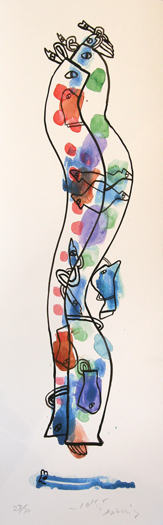 Uden titel Litografier Yoshio Nakajima | Køb malerier er kunstneren Yoshio Nakajima