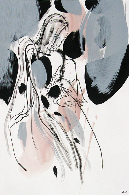 Forårstegn Kunst på papir Annette Wier | Køb malerier lavet af Annette Wier - Unik lethed