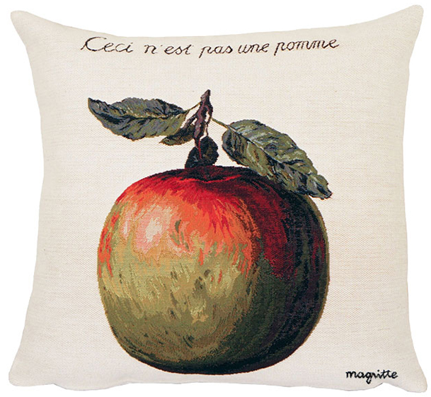 MAGRITTE Ceci n st pas une pomme Billedvævning Poulin Design | Puder med smukke designs fra Poulin Design