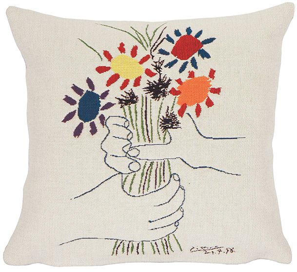 PICASSO Fleurs et mains Billedvævning Poulin Design | Puder med smukke designs fra Poulin Design