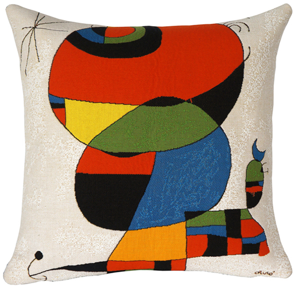 MIRO Femme oiseau etoile (extrait n 1) Billedvævning Poulin Design | Puder med smukke designs fra Poulin Design