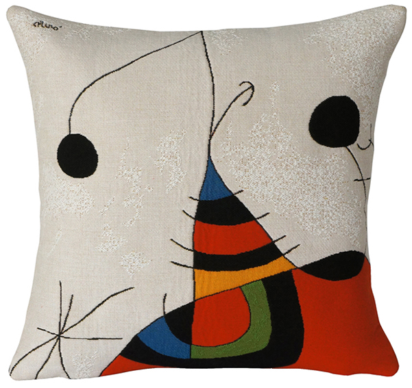 MIRO Femme oiseau etoile (extrait n 2) Billedvævning Poulin Design | Puder med smukke designs fra Poulin Design