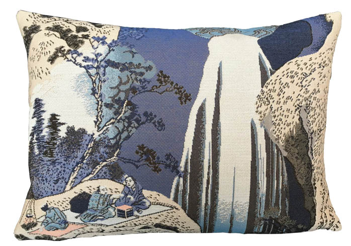HOKUSAI Cascade of amida Billedvævning Poulin Design | Puder med smukke designs fra Poulin Design