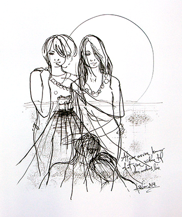 At være en ven Kunsttegninger Annette Wier | Køb malerier lavet af Annette Wier - Unik lethed