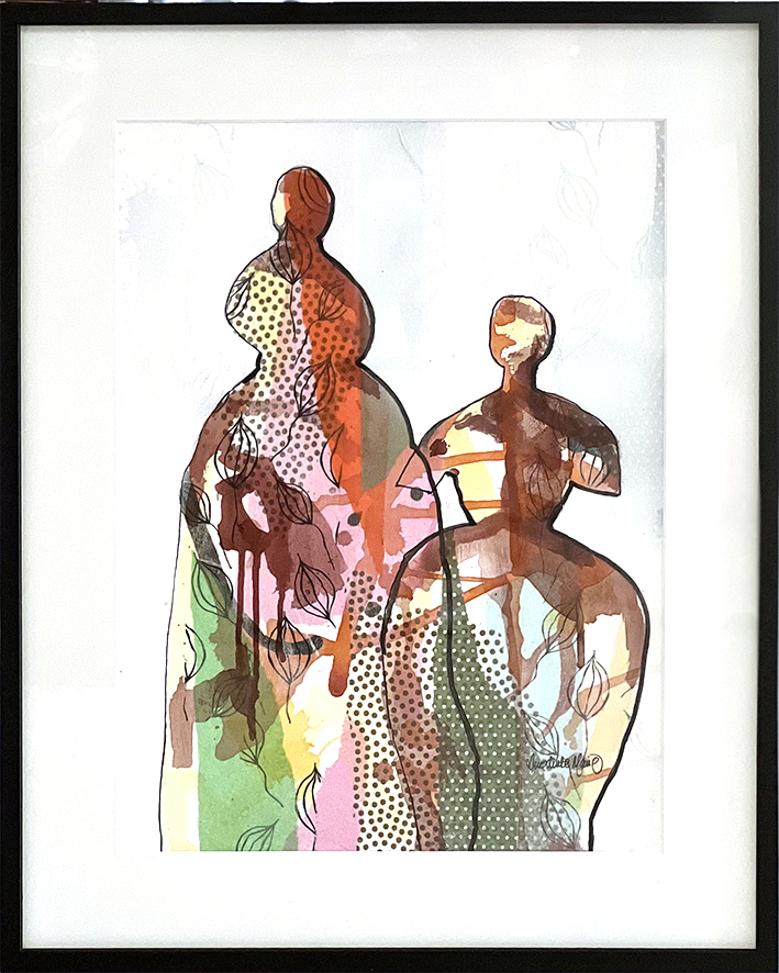 Collagepige Kunst på papir Benedikte Marie | Dragende malerier af Benedikte Marie | Køb her