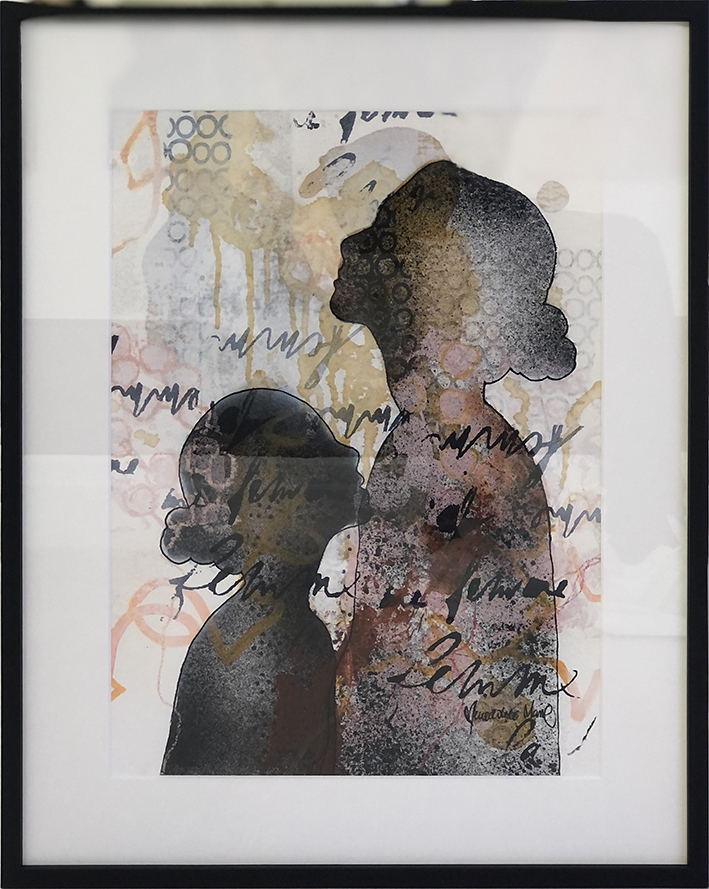 Collagepige Kunst på papir Benedikte Marie | Dragende malerier af Benedikte Marie | Køb her