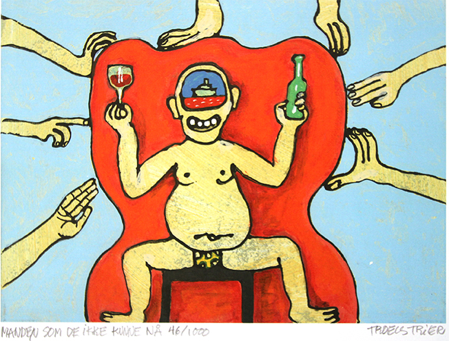 Manden som ikke kunne nå Kunstplakater Troels Trier | Køb Troels Trier kunst og maleri - Unikt udvalg