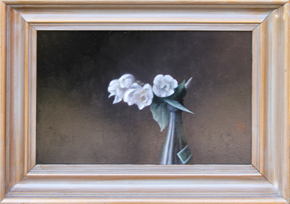 Jasminblomster i ølflaske Malerier Niels Erik Von Skovballe | Værker af Niels Erik Von Skovballe