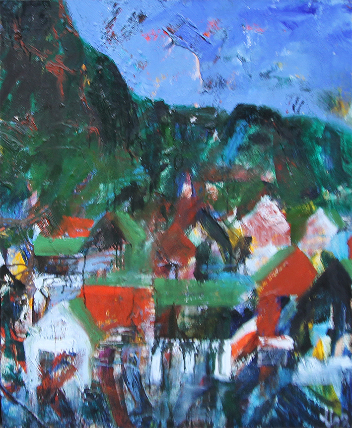 Bygd Færøerne Malerier Jeppe Jeppesen | Malerier fra Jeppe Jeppesens udstillinger