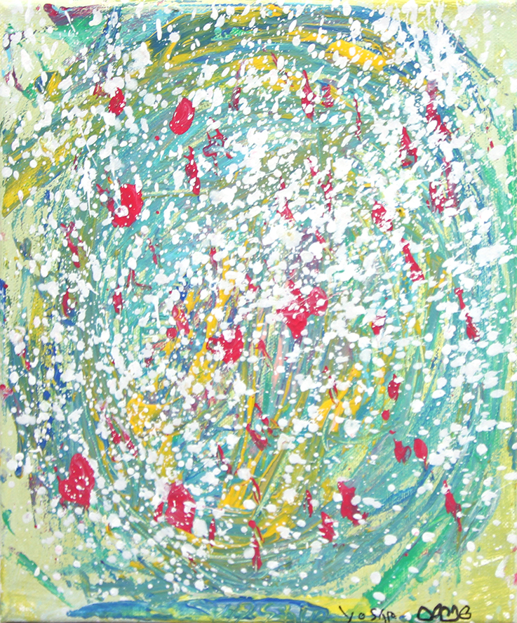 Green happiness Malerier Yoshio Nakajima | Køb malerier er kunstneren Yoshio Nakajima