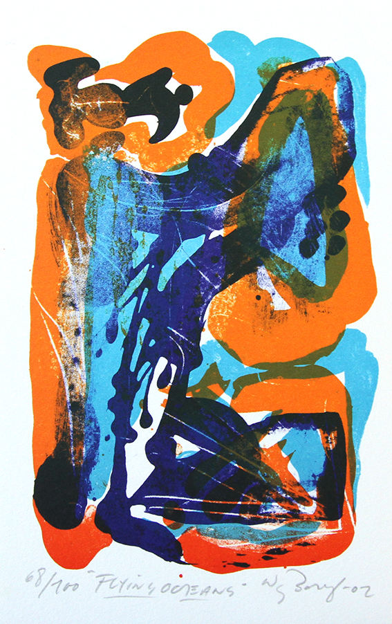 Flying ocean Litografier