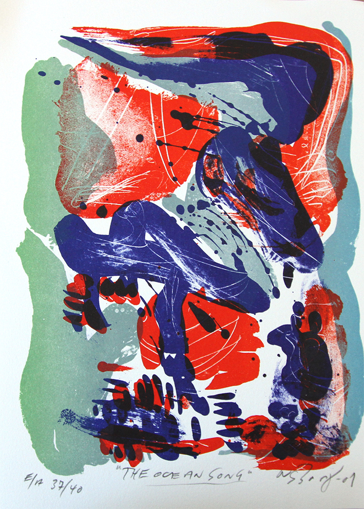 The ocean song Litografier