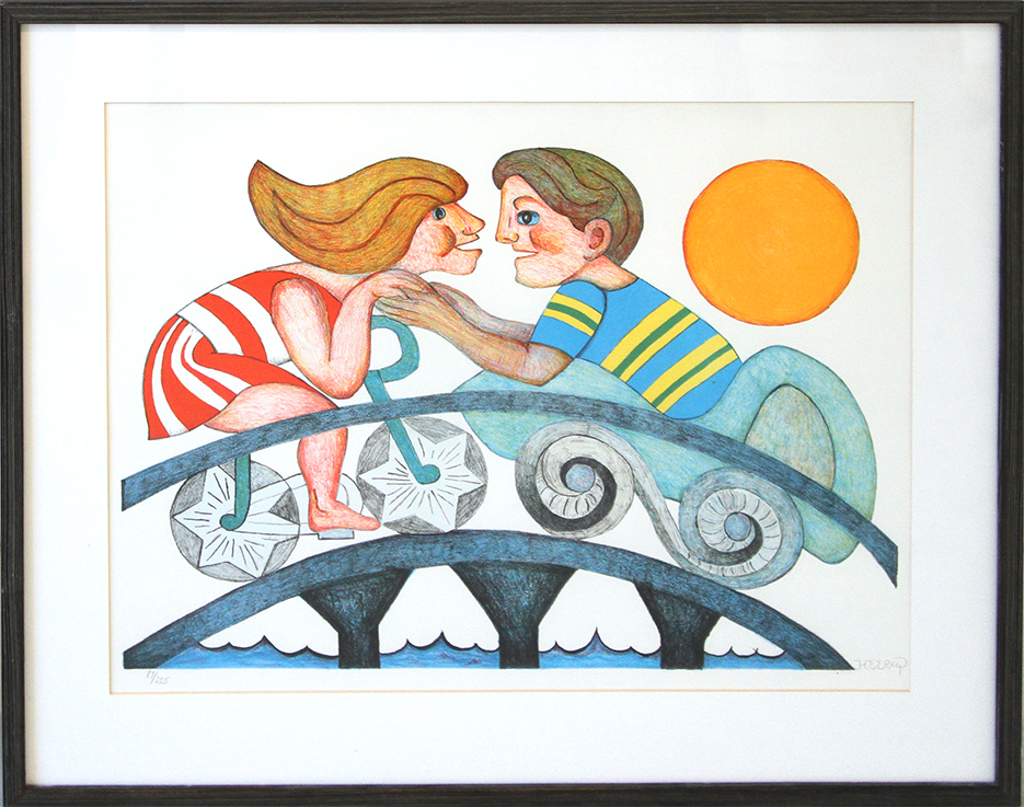 Uden titel, Mål inkl. ramme Litografier Henry Heerup | Litografier og malerier af Henry Heerup