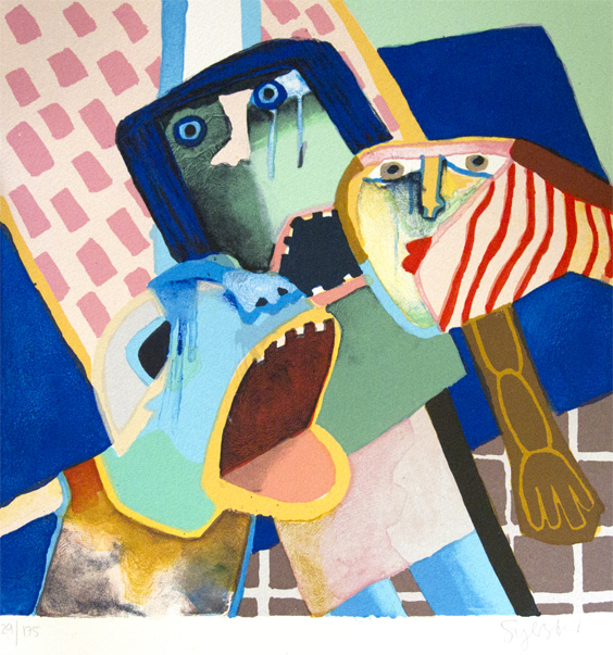 Advarsel Litografier Leif Sylvester malerier | Køb malerier af Leif Sylvester her