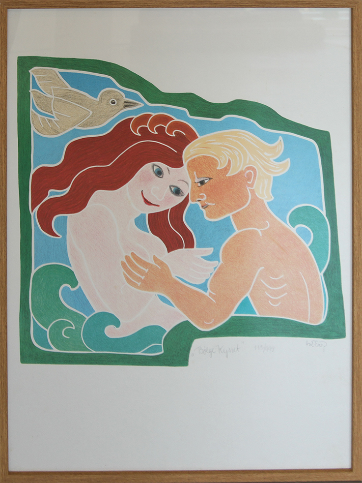 Bølgekysset Litografier Henry Heerup | Litografier og malerier af Henry Heerup