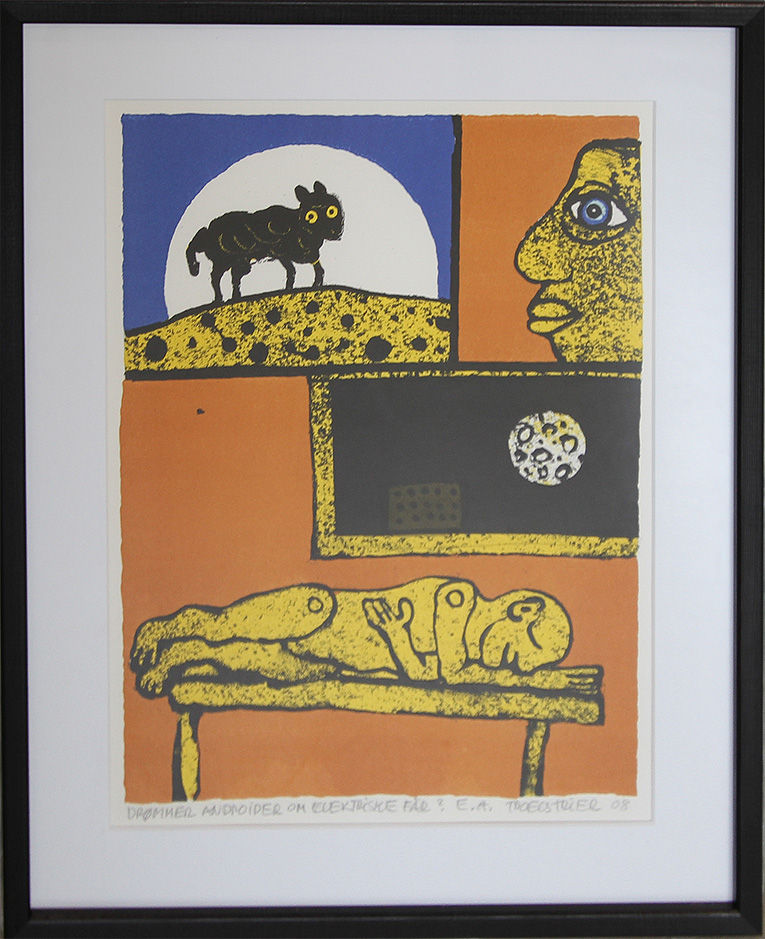 Drømmer androider om elektriske får Litografier Troels Trier | Køb Troels Trier kunst og maleri - Unikt udvalg