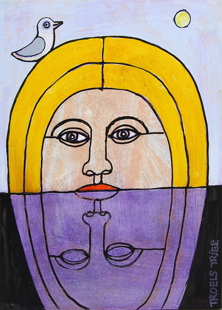 Spejling i vand Malerier Troels Trier | Køb Troels Trier kunst og maleri - Unikt udvalg