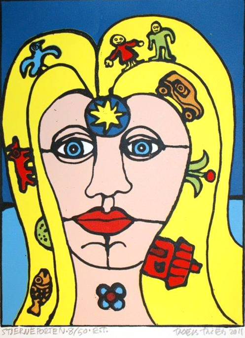 Stjerneporten Litografier Troels Trier | Køb Troels Trier kunst og maleri - Unikt udvalg