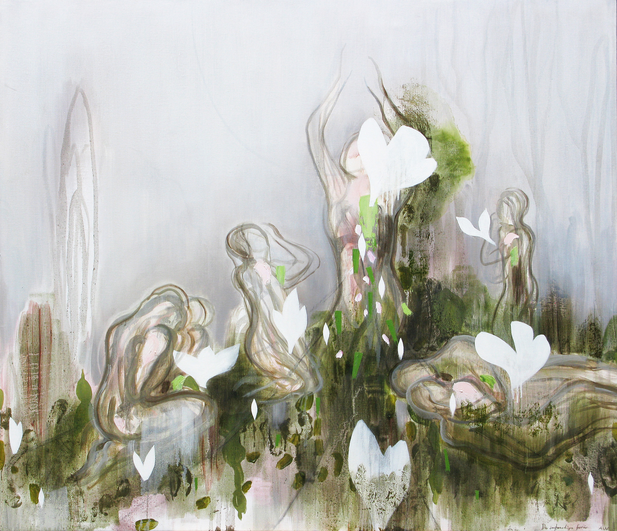 Det sagtmodiges forår Malerier Annette Wier | Køb malerier lavet af Annette Wier - Unik lethed