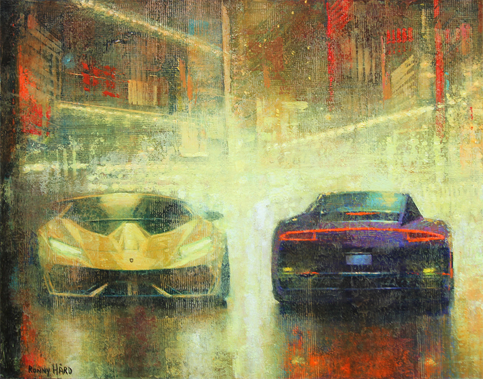 Natt puls Malerier Ronny Hård | Køb dekorative Ronny Hård malerier her