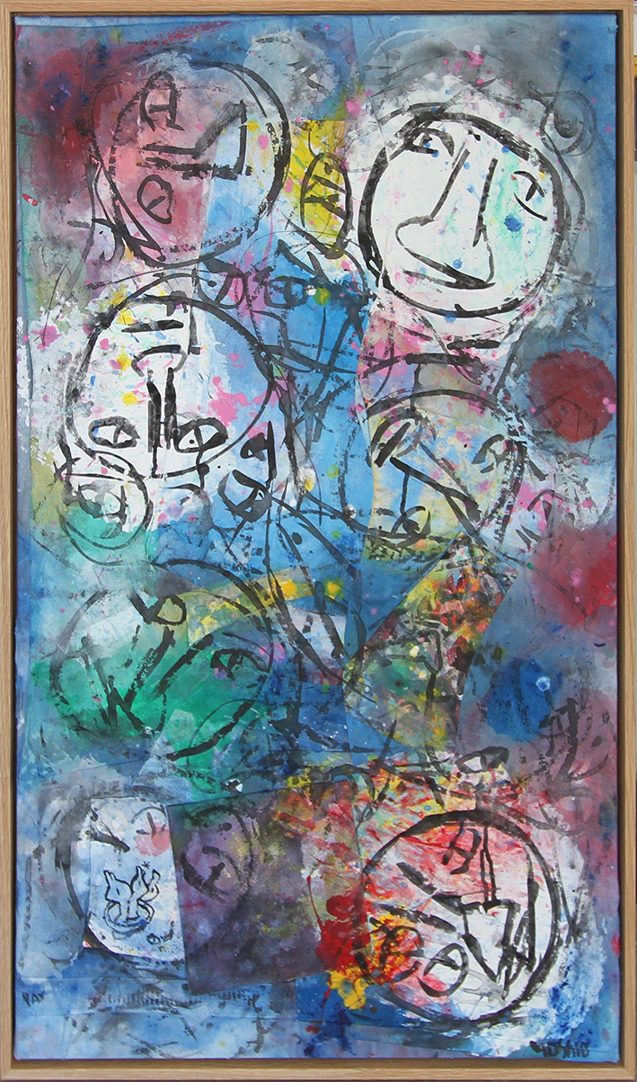 Happy family Malerier Yoshio Nakajima | Køb malerier er kunstneren Yoshio Nakajima