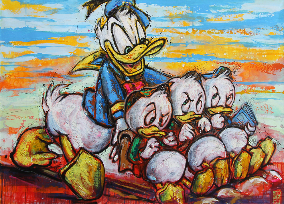 Anders And og Rip, Rap og Rup Malerier Jürgen Wölk | Se vores udvalg af malerier af Jürgen Wölk