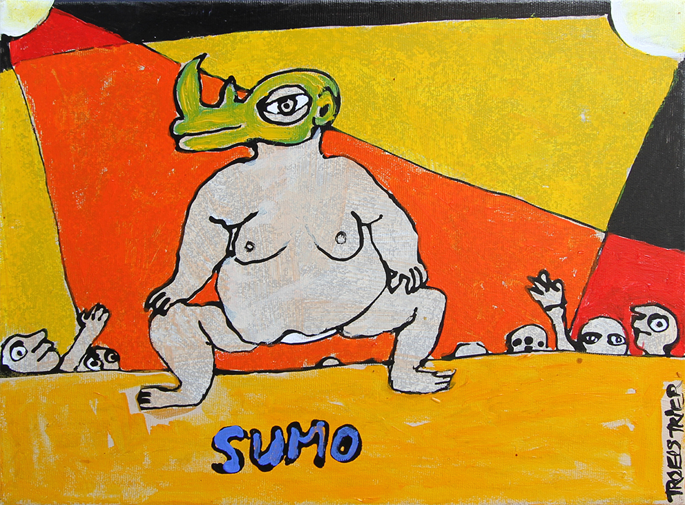 Sumo 1 Malerier Troels Trier | Køb Troels Trier kunst og maleri - Unikt udvalg