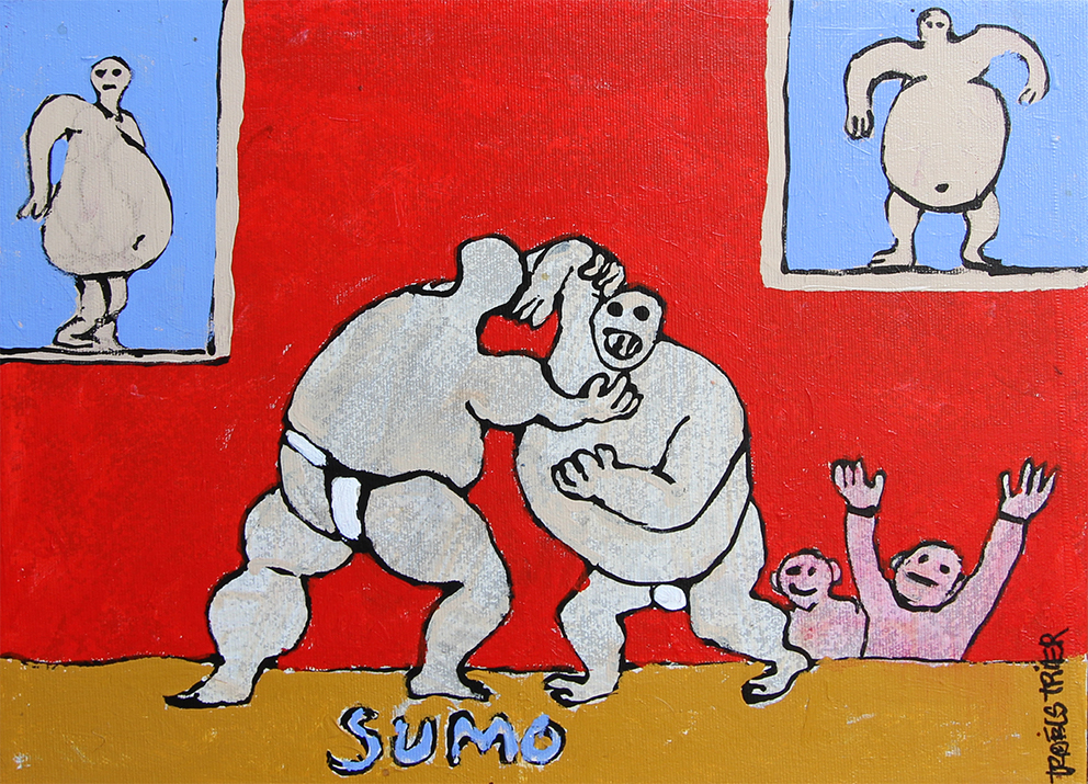 Sumo 2 Malerier Troels Trier | Køb Troels Trier kunst og maleri - Unikt udvalg