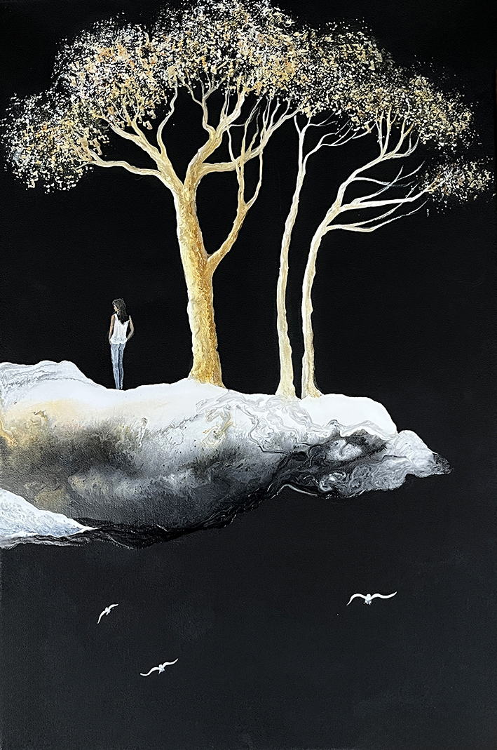 On the egda - Nightwalk Malerier Mariann Munck | Køb fantasifulde malerier af Mariann Munck