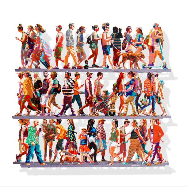 5th Avenue Q - v�gskulptur af David Gerstein
