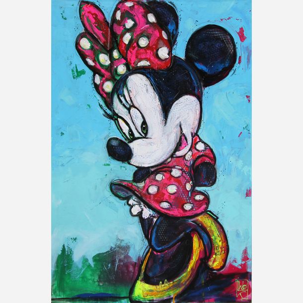 Minnie Mouse - maleri af J&uuml;rgen W&ouml;lk