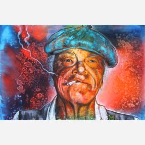 Kim Larsen - maleri af J&uuml;rgen W&ouml;lk