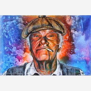 Kim Larsen - maleri af J&uuml;rgen W&ouml;lk