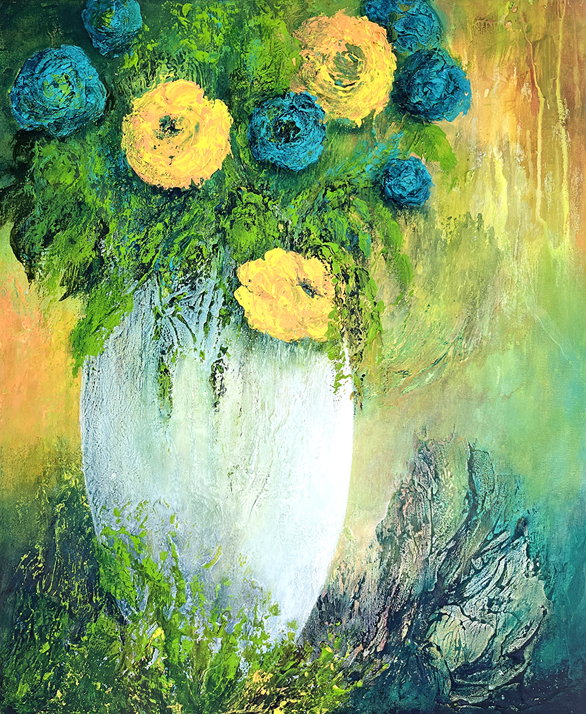 Blue and yellow flowers