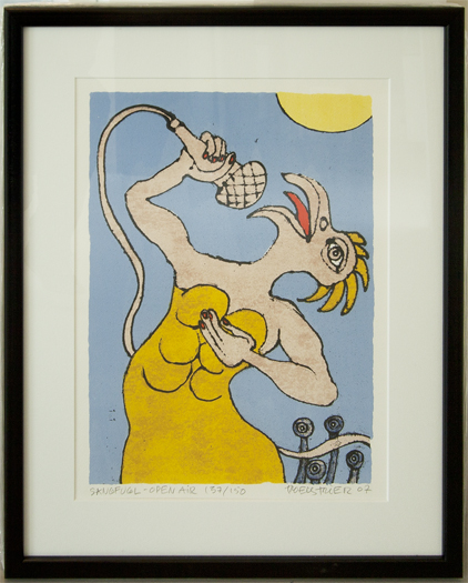 Sangfugl - Open Air Serigrafi Troels Trier | Køb Troels Trier kunst og maleri - Unikt udvalg