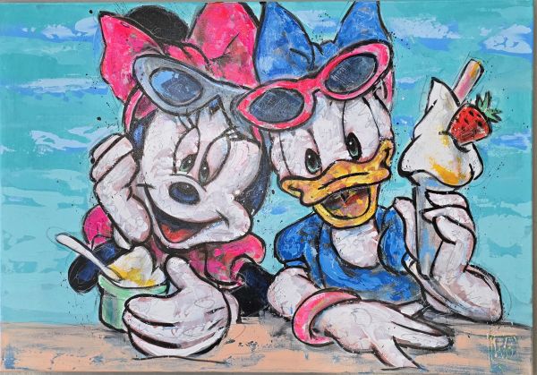 Minnie og Andersine Maleri Jürgen Wölk | Se vores udvalg af malerier af Jürgen Wölk