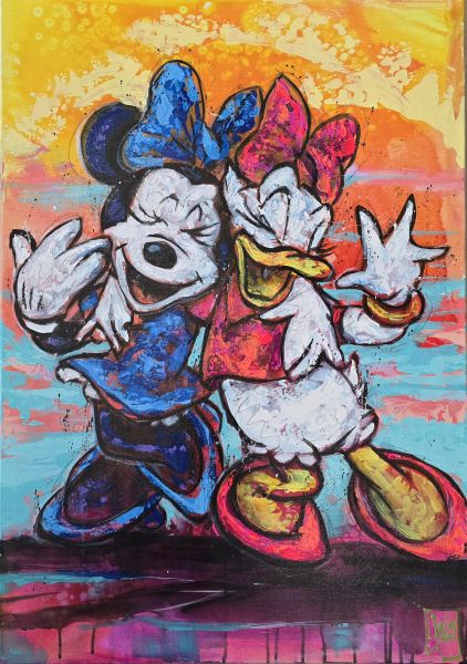 Minnie og Andersine Maleri Jürgen Wölk | Se vores udvalg af malerier af Jürgen Wölk