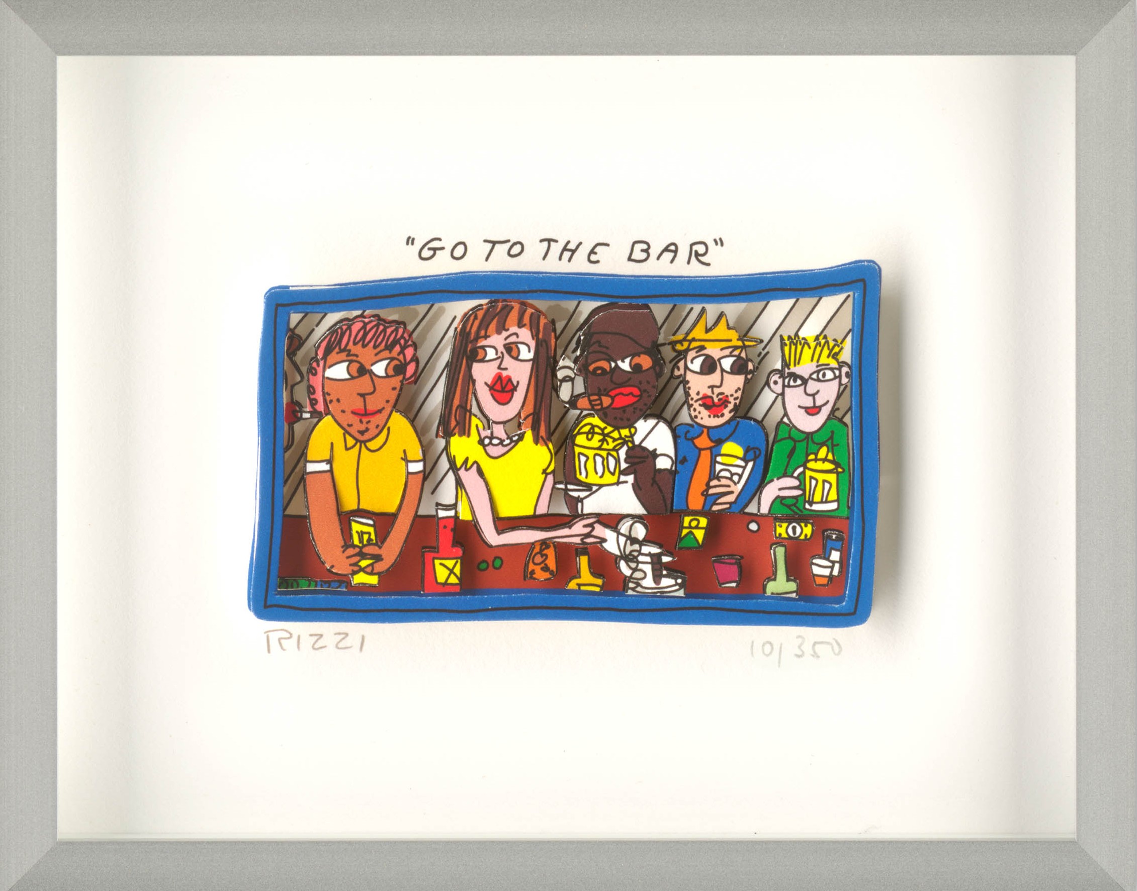 Go to the bar Kunst James Rizzi | Originale malerier af James Rizzi | Shop her