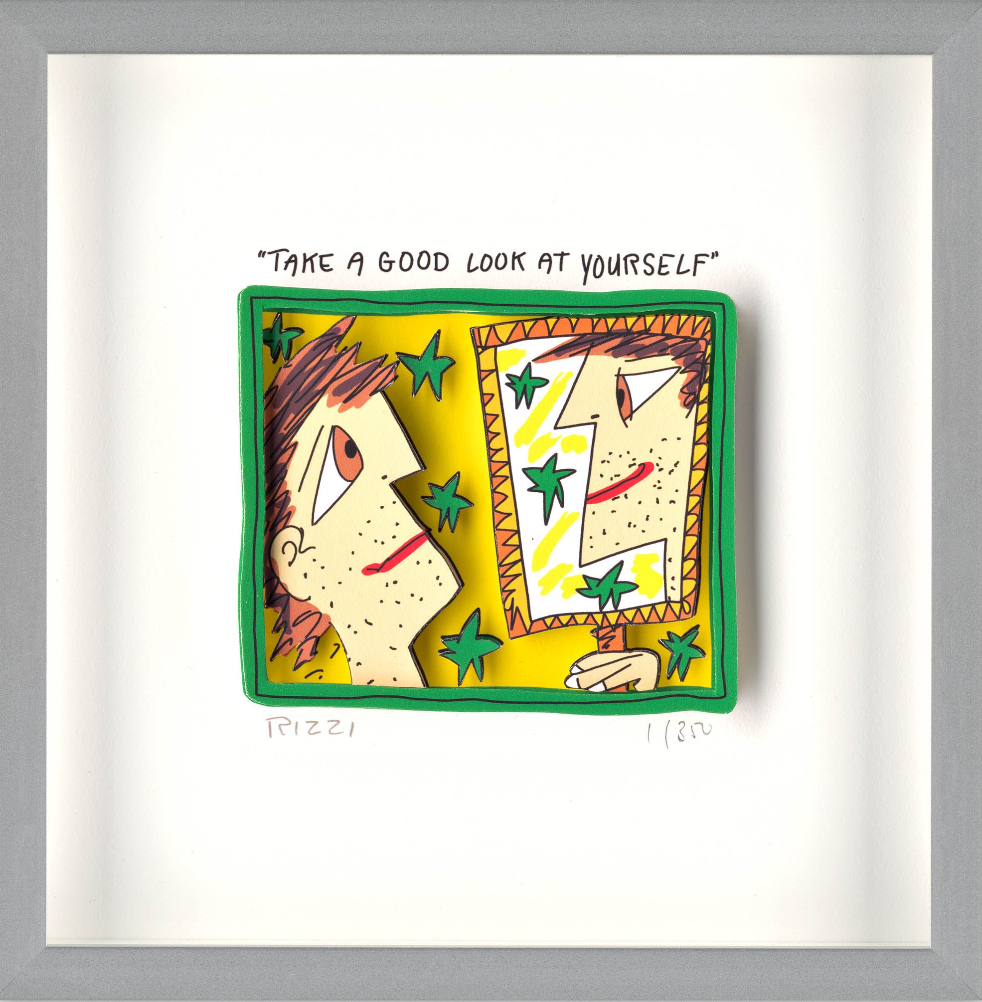 Take a good look at yourself Kunst James Rizzi | Originale malerier af James Rizzi | Shop her