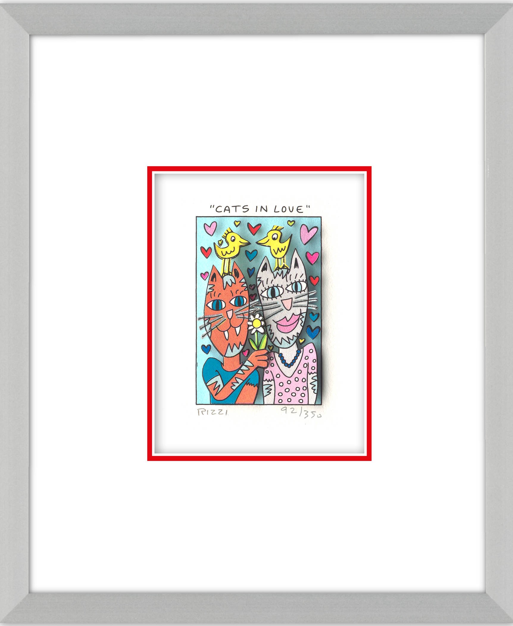 Cats in love Kunst James Rizzi | Originale malerier af James Rizzi | Shop her