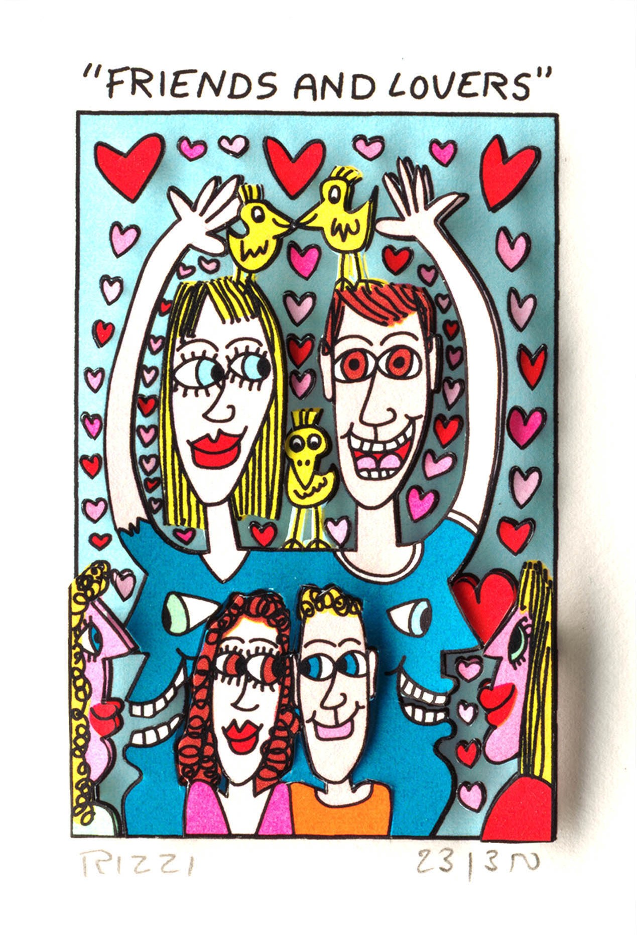 Friends and lovers Kunst James Rizzi | Originale malerier af James Rizzi | Shop her