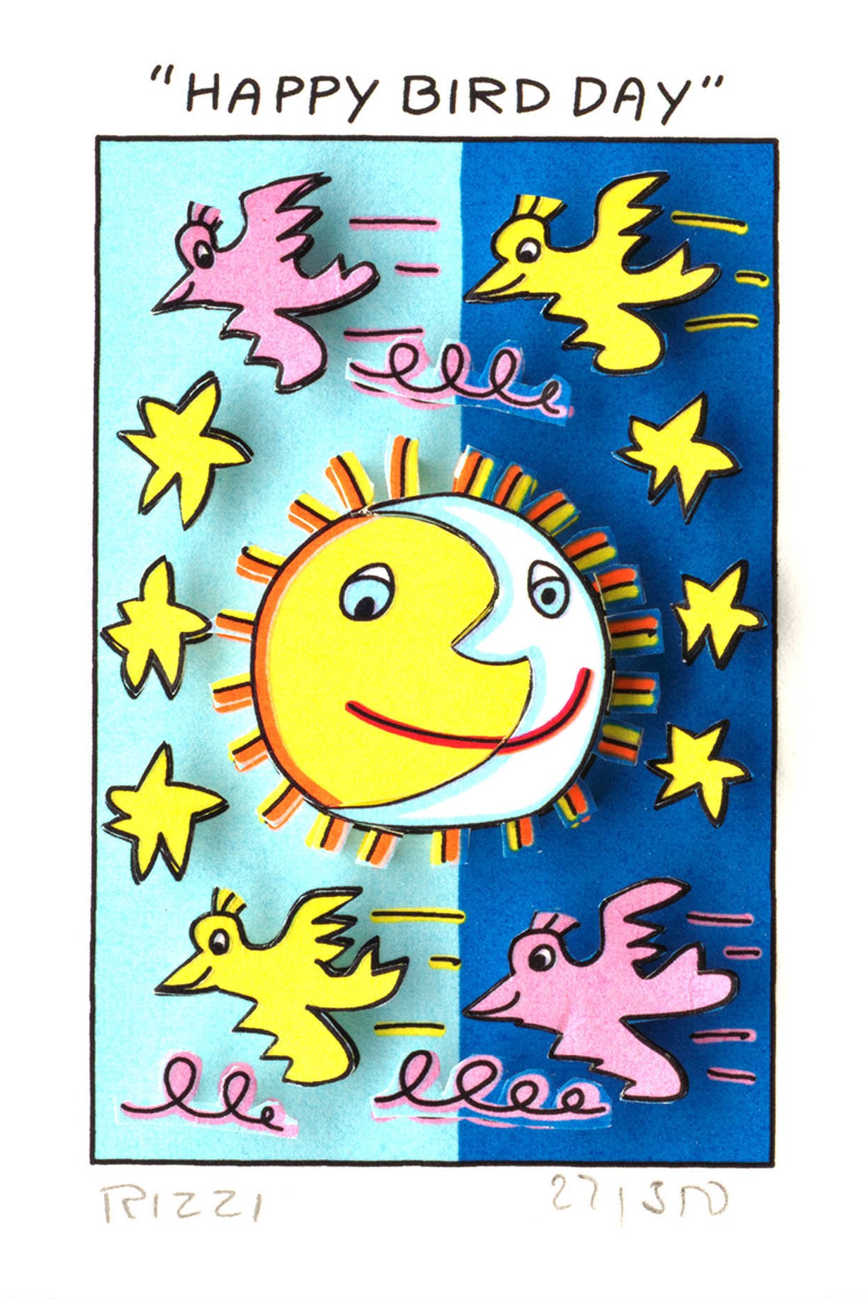 Happy bird day Kunst James Rizzi | Originale malerier af James Rizzi | Shop her