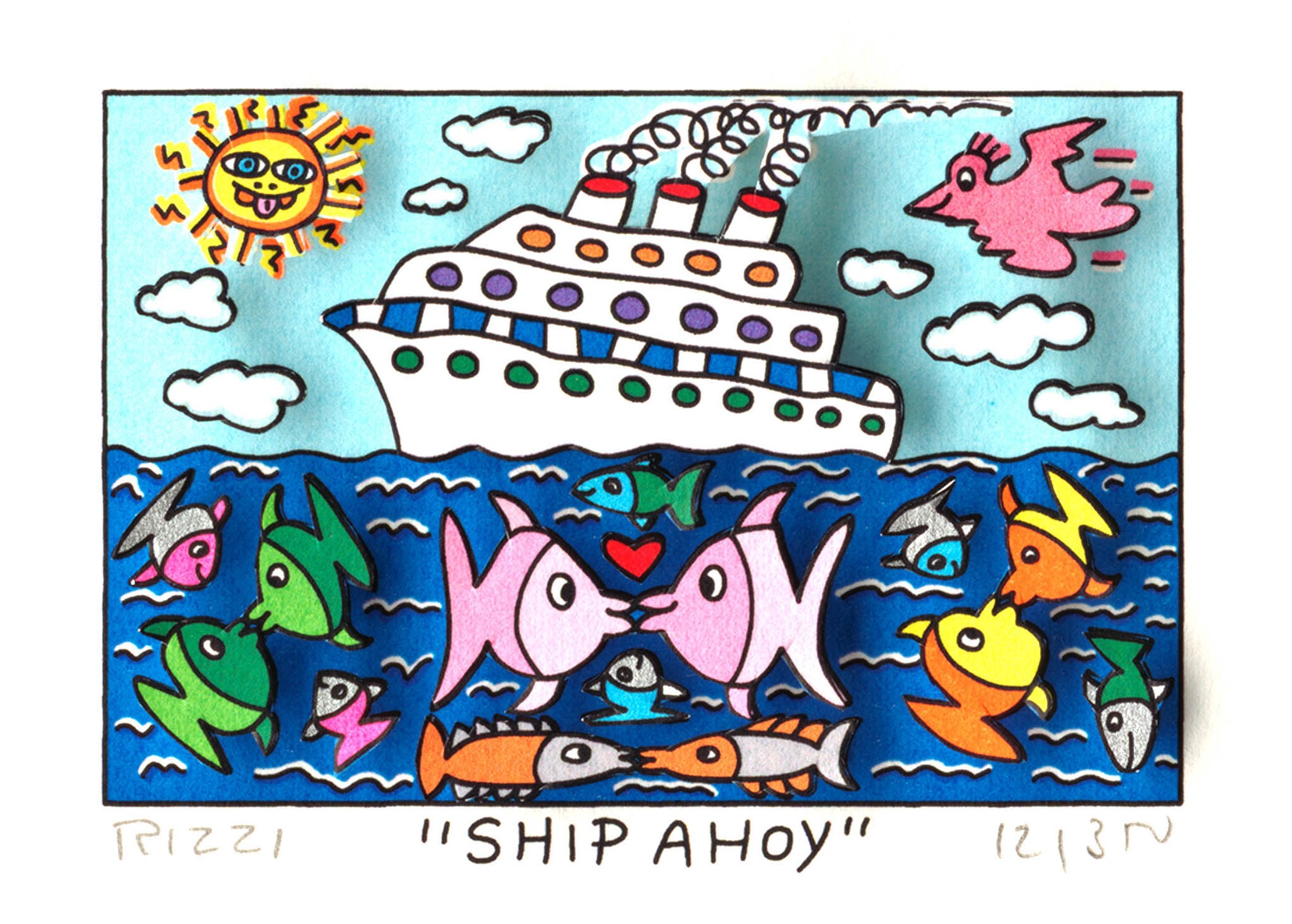 Ship ahoy Kunst James Rizzi | Originale malerier af James Rizzi | Shop her