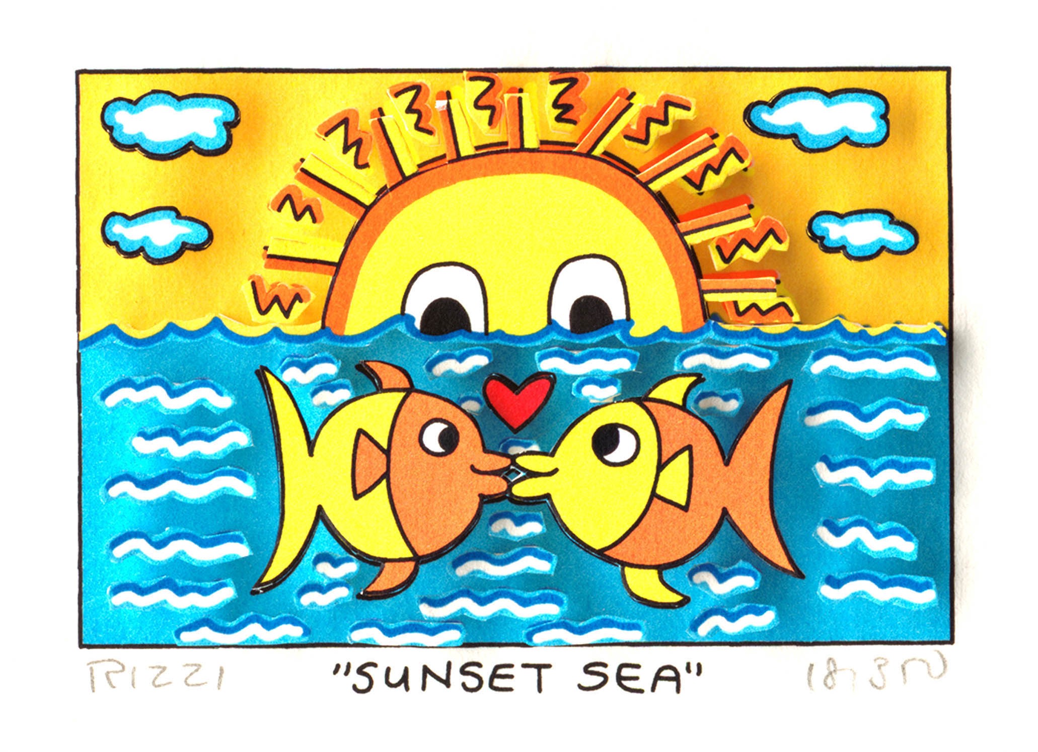 Sunset sea Kunst James Rizzi | Originale malerier af James Rizzi | Shop her