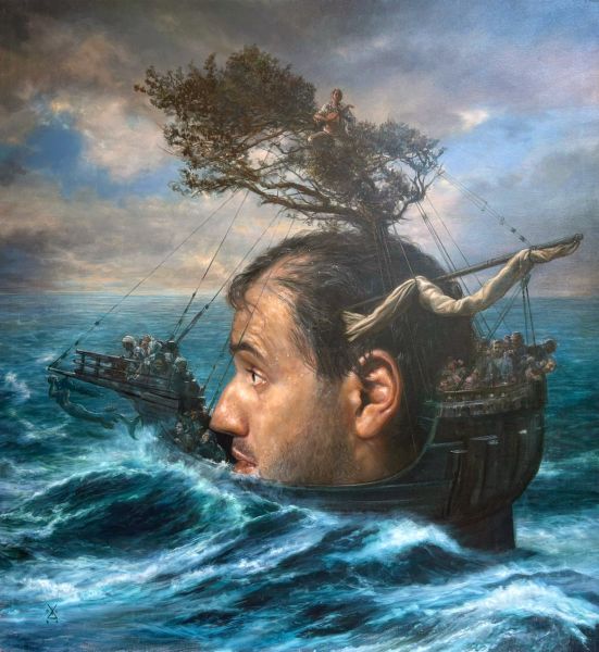 Naufragio Maleri Alejandro DeCinti | Køb eksklusivt Alejandro DeCinti kunst