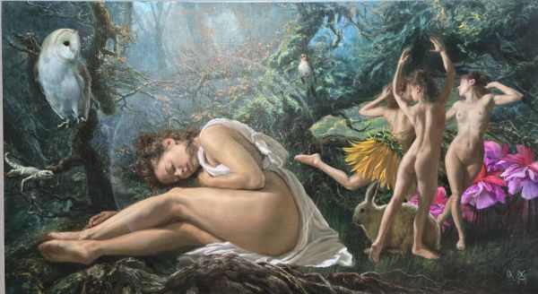 El sueño de Titania Maleri Alejandro DeCinti | Køb eksklusivt Alejandro DeCinti kunst