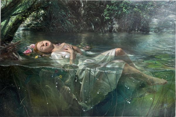 La muerte de Ofelia Maleri Alejandro DeCinti | Køb eksklusivt Alejandro DeCinti kunst