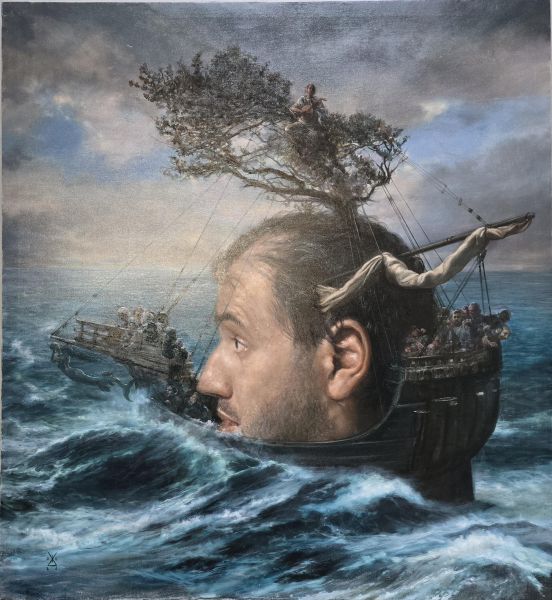 Naufragio Maleri Alejandro DeCinti | Køb eksklusivt Alejandro DeCinti kunst