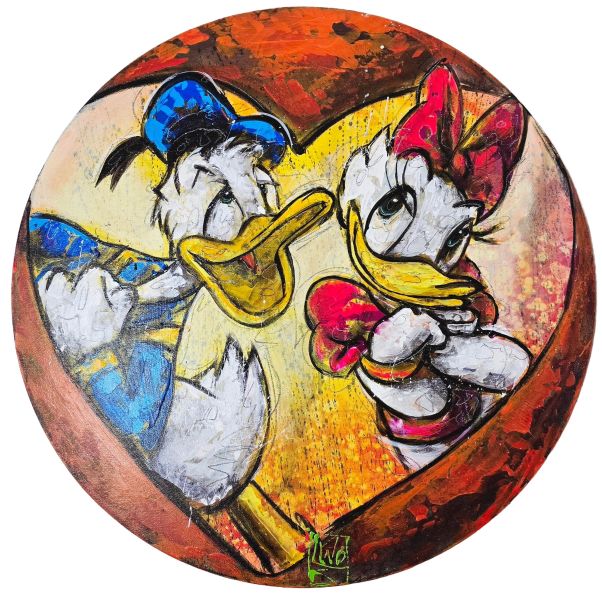 Andersine og Anders And Maleri Jürgen Wölk | Se vores udvalg af malerier af Jürgen Wölk